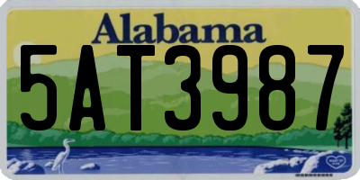 AL license plate 5AT3987