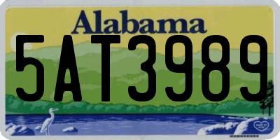 AL license plate 5AT3989