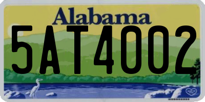 AL license plate 5AT4002