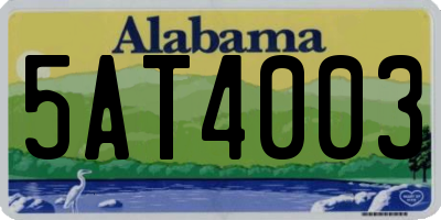 AL license plate 5AT4003