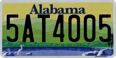 AL license plate 5AT4005