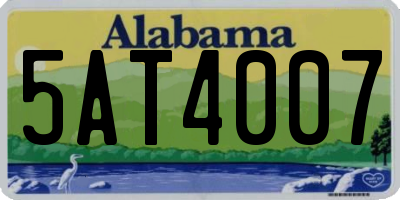 AL license plate 5AT4007