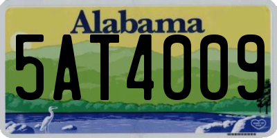 AL license plate 5AT4009