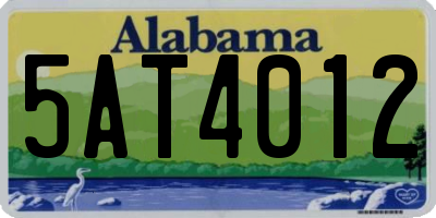 AL license plate 5AT4012