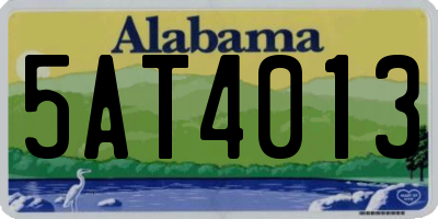 AL license plate 5AT4013