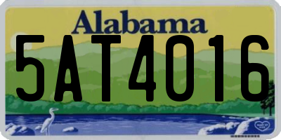 AL license plate 5AT4016