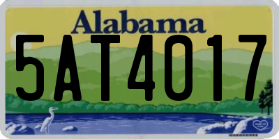 AL license plate 5AT4017