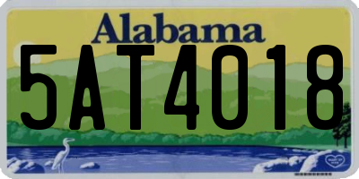 AL license plate 5AT4018