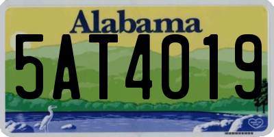 AL license plate 5AT4019