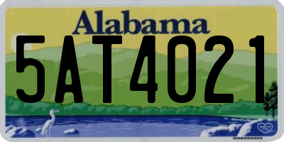 AL license plate 5AT4021