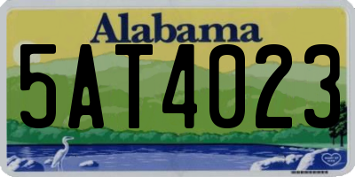 AL license plate 5AT4023