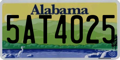 AL license plate 5AT4025