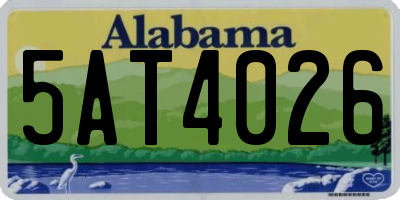 AL license plate 5AT4026