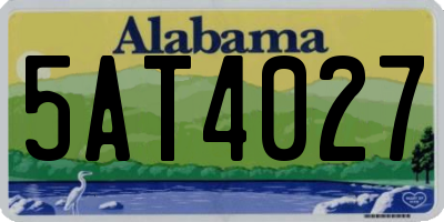 AL license plate 5AT4027