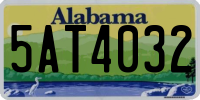 AL license plate 5AT4032