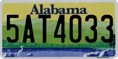 AL license plate 5AT4033