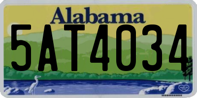 AL license plate 5AT4034