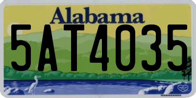 AL license plate 5AT4035