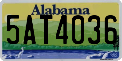 AL license plate 5AT4036