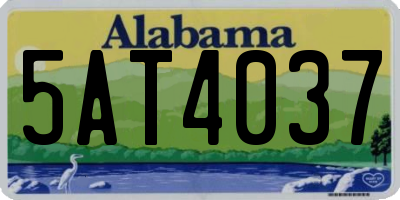 AL license plate 5AT4037