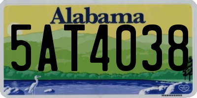AL license plate 5AT4038