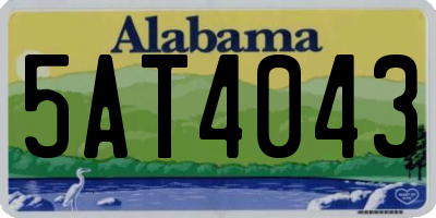 AL license plate 5AT4043