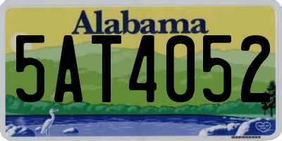 AL license plate 5AT4052