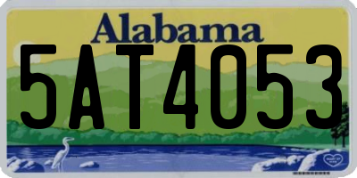 AL license plate 5AT4053