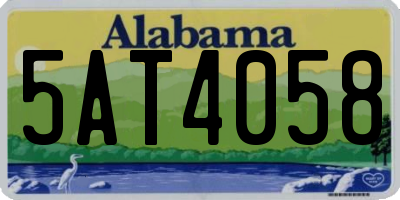 AL license plate 5AT4058