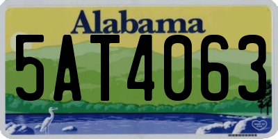 AL license plate 5AT4063