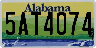 AL license plate 5AT4074