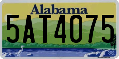 AL license plate 5AT4075