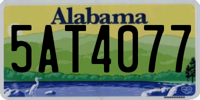 AL license plate 5AT4077