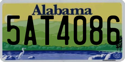 AL license plate 5AT4086
