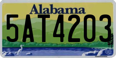 AL license plate 5AT4203