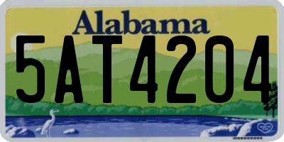 AL license plate 5AT4204