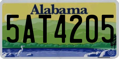 AL license plate 5AT4205