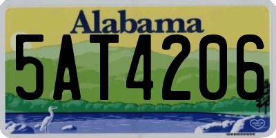 AL license plate 5AT4206