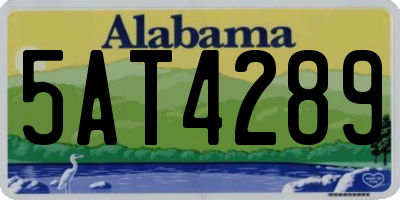 AL license plate 5AT4289