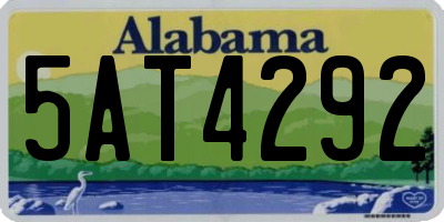 AL license plate 5AT4292