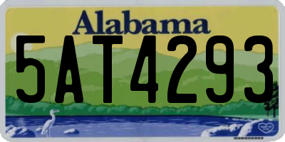 AL license plate 5AT4293