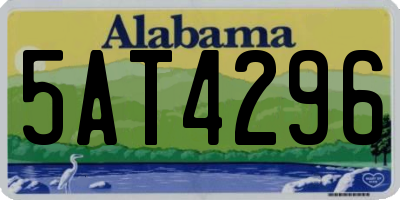 AL license plate 5AT4296