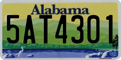 AL license plate 5AT4301