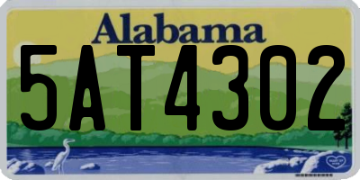 AL license plate 5AT4302