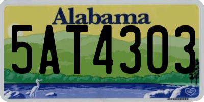 AL license plate 5AT4303