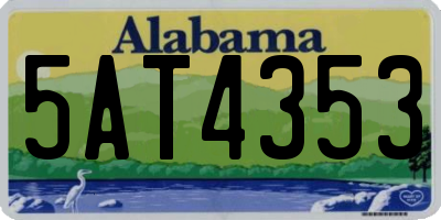 AL license plate 5AT4353