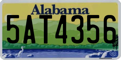 AL license plate 5AT4356