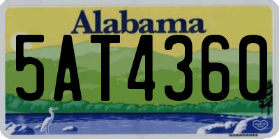 AL license plate 5AT4360