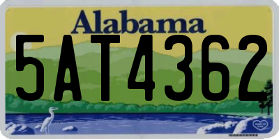 AL license plate 5AT4362