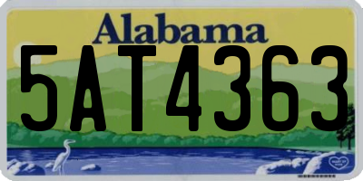 AL license plate 5AT4363